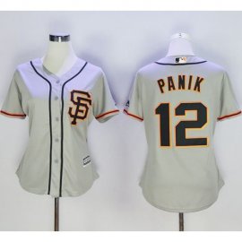 San Francisco Giants #12 Joe Panik Grey Road 2 Womens Stitched MLB Jersey