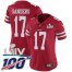 Nike San Francisco 49ers #17 Emmanuel Sanders Red Super Bowl LIV 2020 Team Color Womens Stitched NFL 100th Season Vapor Limited Jersey