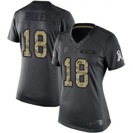 Nike Atlanta Falcons #18 Calvin Ridley Black Womens Stitched NFL Limited 2016 Salute to Service Jersey