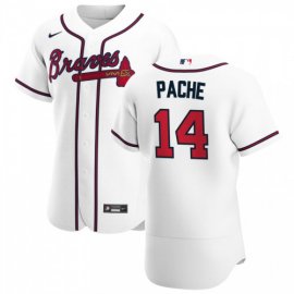 Atlanta Braves #14 Cristian Pache Mens Nike White Home 2020 Authentic Player MLB Jersey