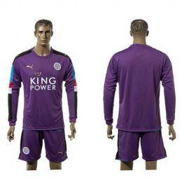 Leicester City Blank Purple Long Sleeves Goalkeeper Soccer Club Jersey
