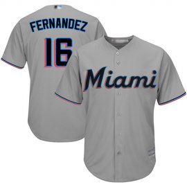 Miami Marlins #16 Jose Fernandez Grey Cool Base Stitched Youth MLB Jersey