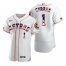 Houston Astros #1 Carlos Correa Mens Nike White Fluttering USA Flag Limited Edition Authentic MLB Jersey