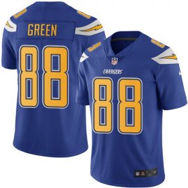 Nike Los Angeles Chargers #88 Virgil Green Electric Blue Mens Stitched NFL Limited Rush Jersey