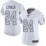 Nike Las Vegas Raiders #24 Marshawn Lynch White Womens Stitched NFL Limited Rush Jersey