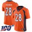 Nike Denver Broncos #28 Royce Freeman Orange Mens Stitched NFL 100th Season Vapor Limited Jersey