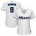 Miami Marlins #9 Lewis Brinson White Home Womens Stitched MLB Jersey