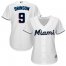 Miami Marlins #9 Lewis Brinson White Home Womens Stitched MLB Jersey