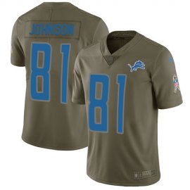Nike Detroit Lions #81 Calvin Johnson Olive Youth Stitched NFL Limited 2017 Salute to Service Jersey