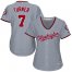 Washington Nationals #7 Trea Turner Grey Road Womens Stitched MLB Jersey