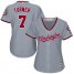 Washington Nationals #7 Trea Turner Grey Road Womens Stitched MLB Jersey