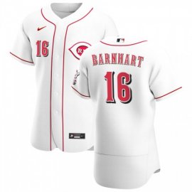 Cincinnati Reds #16 Tucker Barnhart Mens Nike White Home 2020 Authentic Player MLB Jersey