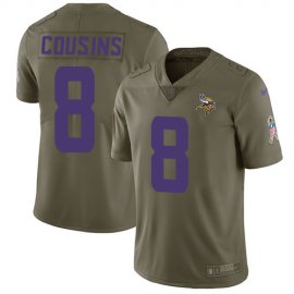Nike Minnesota Vikings #8 Kirk Cousins Olive Mens Stitched NFL Limited 2017 Salute to Service Jersey