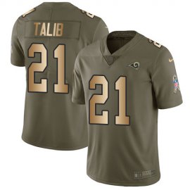 Nike Los Angeles Rams #21 Aqib Talib Olive/Gold Youth Stitched NFL Limited 2017 Salute to Service Jersey