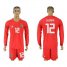 Argentina #12 Guzman Red Long Sleeves Goalkeeper Soccer Country Jersey