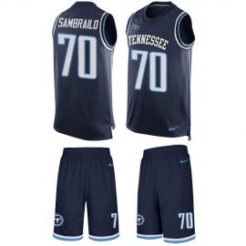 Nike Tennessee Titans #70 Ty Sambrailo Navy Blue Team Color Mens Stitched NFL Limited Tank Top Suit Jersey