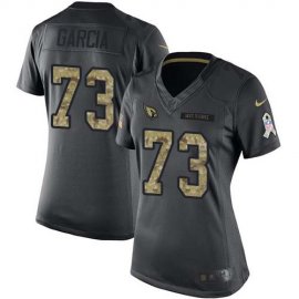 Nike Arizona Cardinals #73 Max Garcia Black Womens Stitched NFL Limited 2016 Salute to Service Jersey
