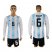 Argentina #6 Biglia Home Long Sleeves Soccer Country Jersey