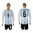 Argentina #6 Biglia Home Long Sleeves Soccer Country Jersey