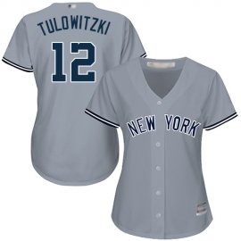 New York Yankees #12 Troy Tulowitzki Grey Road Womens Stitched MLB Jersey