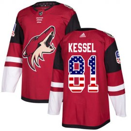 Adidas Arizona Coyotes #81 Phil Kessel Maroon Home Authentic USA Flag Stitched NHL Jersey
