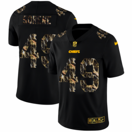 Kansas City Chiefs #49 Daniel Sorensen Mens Black Nike Flocked Lightning Vapor Limited NFL Jersey
