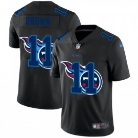 Tennessee Titans #11 A.J. Brown Mens Nike Team Logo Dual Overlap Limited NFL Jersey Black