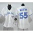 Toronto Blue Jays #55 Russell Martin White Womens Home Stitched MLB Jersey