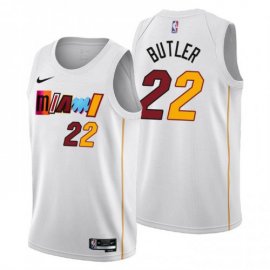Nike Miami Heat #22 Jimmy Butler Mens 2022-23 City Edition NBA Jersey – Cherry Blossom White Mens