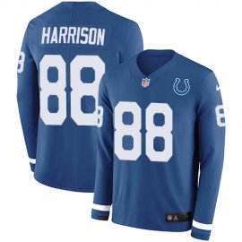 Nike Indianapolis Colts #88 Marvin Harrison Royal Blue Team Color Mens Stitched NFL Limited Therma Long Sleeve Jersey