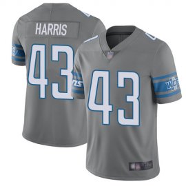 Nike Detroit Lions #43 Will Harris Gray Mens Stitched NFL Limited Rush Jersey