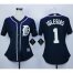 Detroit Tigers #1 Jose Iglesias Navy Blue Fashion Womens Stitched MLB Jersey