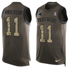 Nike Carolina Panthers #11 Robby Anderson Green Mens Stitched NFL Limited Salute To Service Tank Top Jersey