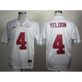 Alabama Crimson Tide 4 T.J Yeldon White College Football Jersey