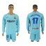 Barcelona #17 Paco Alcacer Away Long Sleeves Soccer Club Jersey