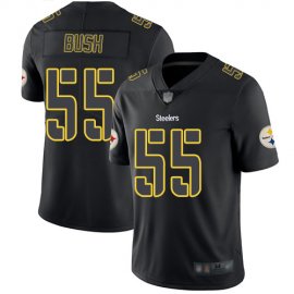 Nike Pittsburgh Steelers #55 Devin Bush Black Mens Stitched NFL Limited Rush Impact Jersey