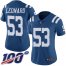 Nike Indianapolis Colts #53 Darius Leonard Royal Blue Womens Stitched NFL Limited Rush 100th Season Jersey