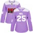 Adidas Ottawa Senators #25 Chris Neil Purple Authentic Fights Cancer Womens Stitched NHL Jersey