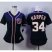 Washington Nationals #34 Bryce Harper Navy Blue Alternate 2 Womens Stitched MLB Jersey