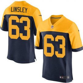 Nike Green Bay Packers #63 Corey Linsley Navy Blue Alternate Mens Stitched NFL New Elite Jersey