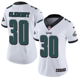 Nike Philadelphia Eagles #30 Corey Clement White Womens Stitched NFL Vapor Untouchable Limited Jersey