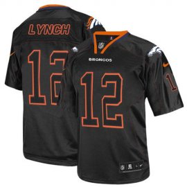 Nike Denver Broncos #12 Paxton Lynch Lights Out Black Mens Stitched NFL Elite Jersey