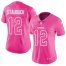Nike Dallas Cowboys #12 Roger Staubach Pink Womens Stitched NFL Limited Rush Fashion Jersey