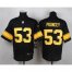 Nike Pittsburgh Steelers #53 Maurkice Pouncey Black(Gold No.) Mens Stitched NFL Elite Jersey