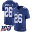 Nike New York Giants #26 Saquon Barkley Royal Blue Team Color Mens Stitched NFL 100th Season Vapor Limited Jersey