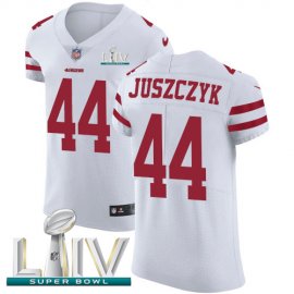 Nike San Francisco 49ers #44 Kyle Juszczyk White Super Bowl LIV 2020 Mens Stitched NFL Vapor Untouchable Elite Jersey