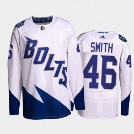 Adidas Tampa Bay Lightning #46 Gemel Smith Mens 2022 Stadium Series Authentic NHL Jersey – White Mens