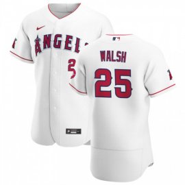 Los Angeles Angels #25 Jared Walsh Mens Nike White Home 2020 Authentic Player MLB Jersey