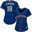 New York Mets #18 Travis dArnaud Blue(Grey NO.) Alternate Womens Stitched MLB Jersey