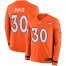Nike Denver Broncos #30 Terrell Davis Orange Team Color Mens Stitched NFL Limited Therma Long Sleeve Jersey